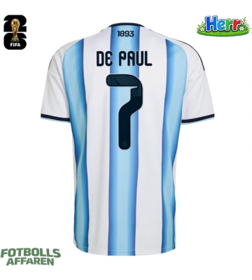Argentina Rodrigo De Paul #7 Hemmatröja VM 2026 Kortärmad